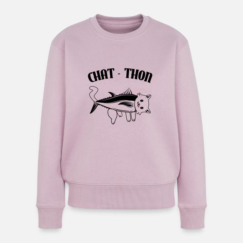 Chaton Chat - Thon - Pull Premium bio Femme - rose poudré