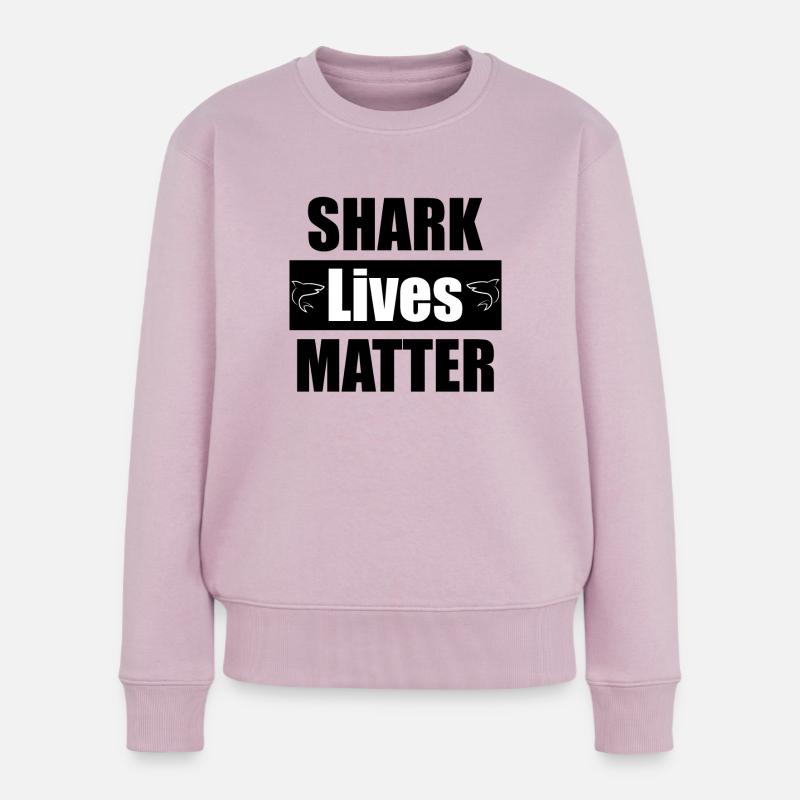 Shark Lives Matter Tshirt - Frauen Premium Bio Pullover - Altrosa