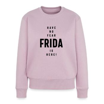Frida Personalized Name Birthday Gift - Women's Premium Organic Jumper - dusky pink - Front - Julia (174cm)