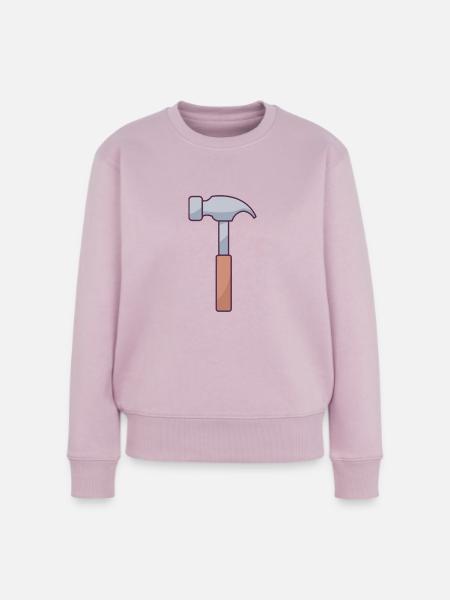 Cartoon Hammer - Frauen Premium Bio Pullover - Altrosa