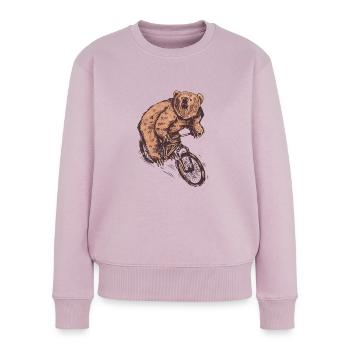 CYCLIST BEAR - Frauen Premium Bio Pullover - Altrosa - Vorne - Julia (174cm)