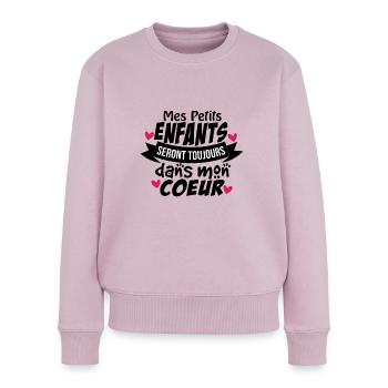 mes petits enfants seront toujours dans mon coeur - Pull Premium bio Femme - rose poudré - Devant - Julia (174cm)
