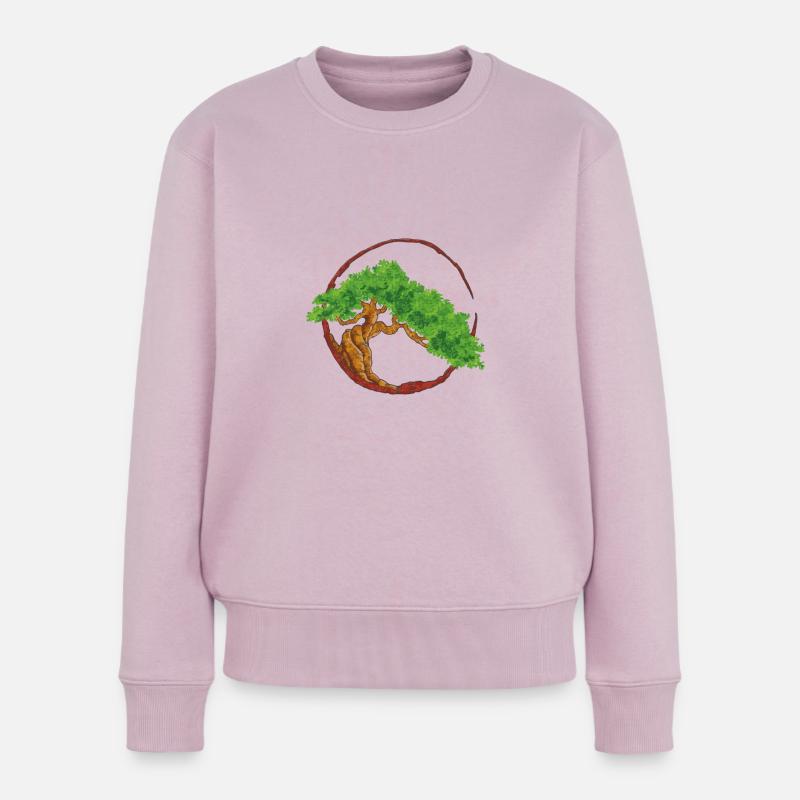 Baum Japanischer Bonsai-Baum - Frauen Premium Bio Pullover - Altrosa