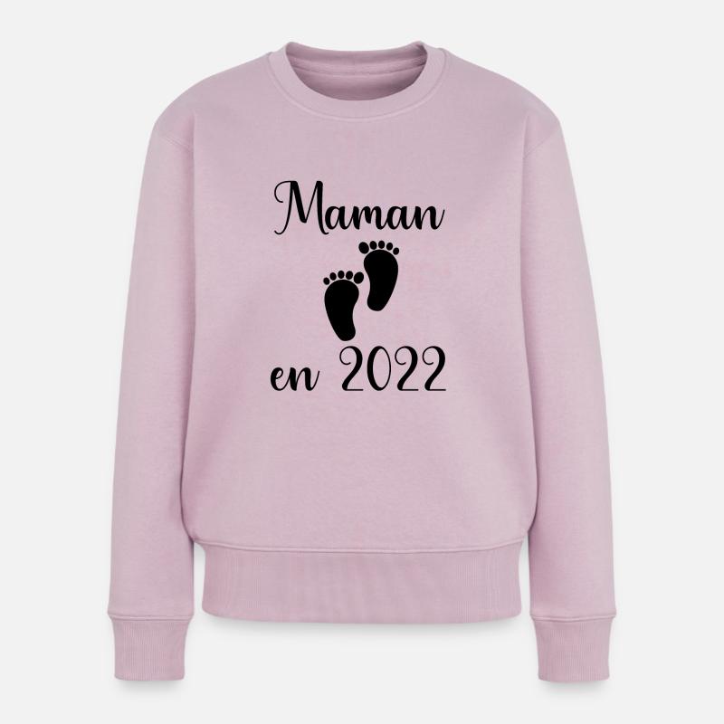 maman en 2022 - cadeau future maman - Pull Premium bio Femme - rose poudré