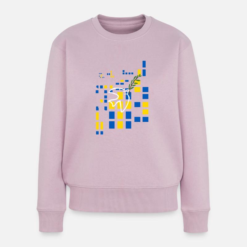 Peace for Ukraine Pixel Art Dove - Frauen Premium Bio Pullover - Altrosa