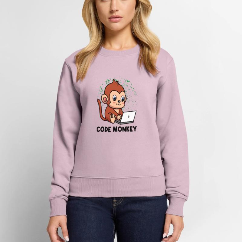 Code Monkey Programming Coder Computer Geek Develo Frauen Premium Bio Pullover