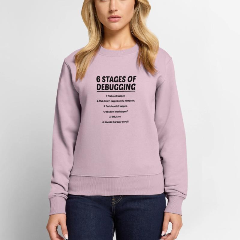 6 Stages Of Debugging Coder Programmer Software De Frauen Premium Bio Pullover