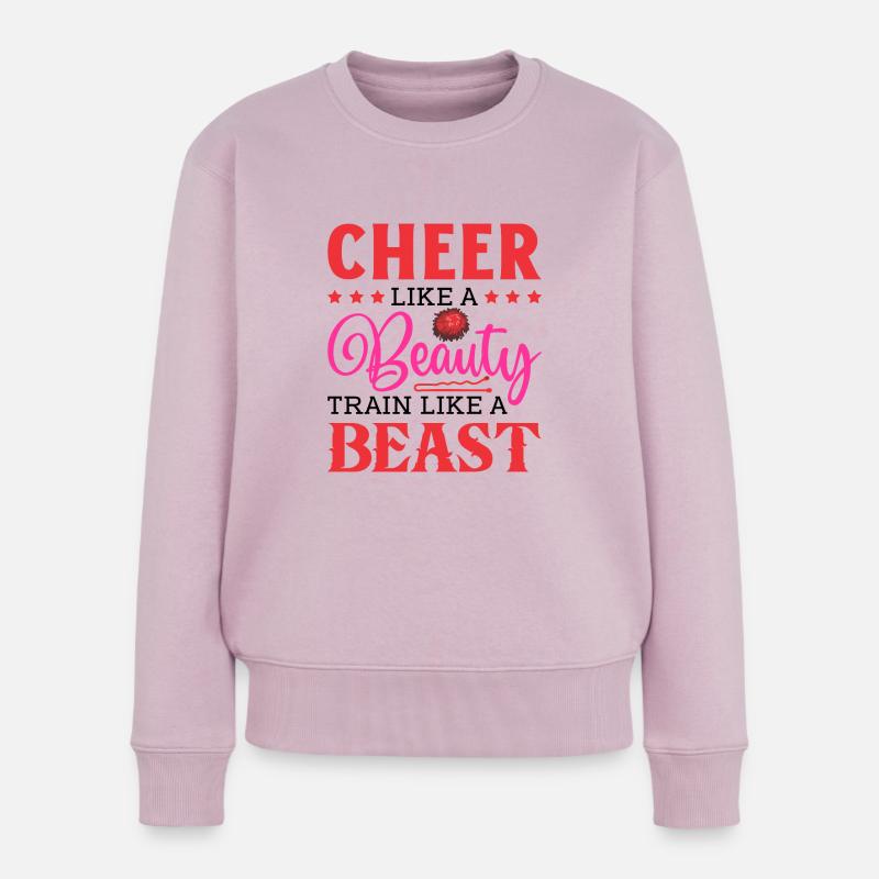 Cheer Like A Beauty Train Like A Beast Cheerleadin - Frauen Premium Bio Pullover - Altrosa