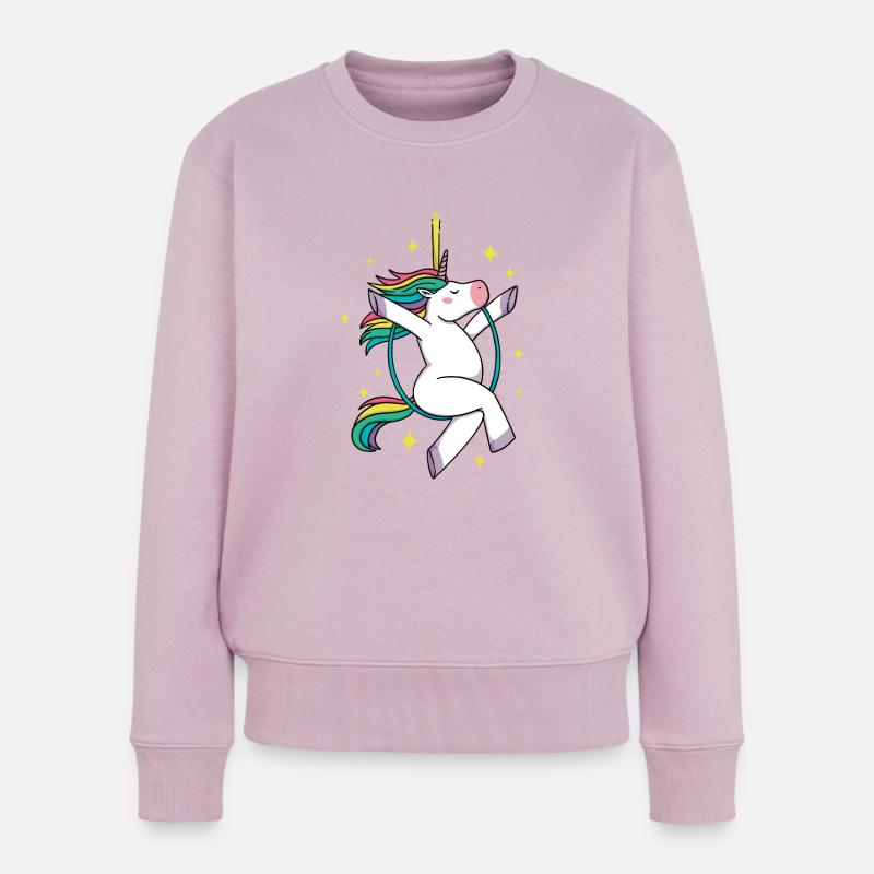 Unicorn Graphic Gymnast Gymnastics Acrobat Acrobat - Frauen Premium Bio Pullover - Altrosa