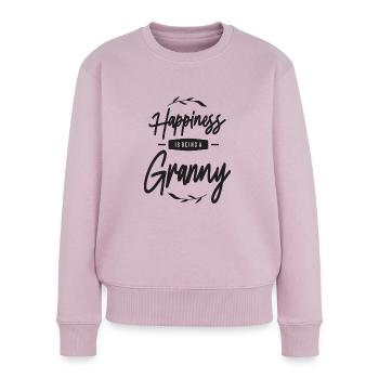 Womens Happiness Is Being a Granny - Women's Premium Organic Jumper - dusky pink - Front - Julia (174cm)