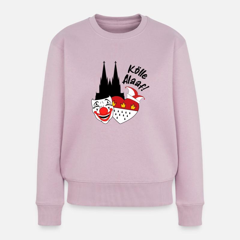 Karneval Kostüm Kölle Alaaf Clown Wappen Dom Köln - Frauen Premium Bio Pullover - Altrosa