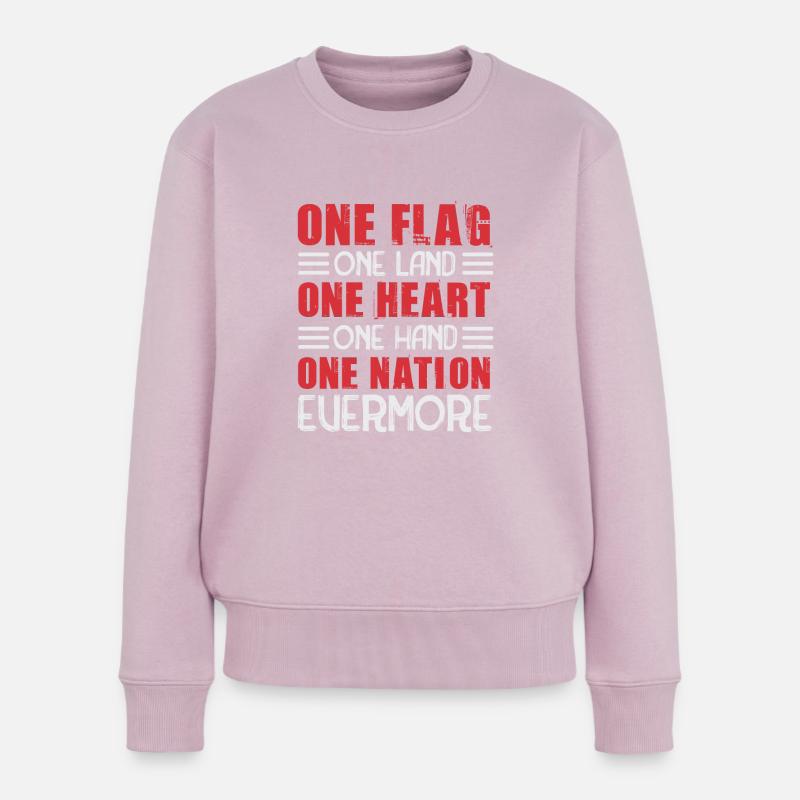 EINE FLAGGE EIN LAND EIN HERZ EINE HAND EINE NATION - Frauen Premium Bio Pullover - Altrosa