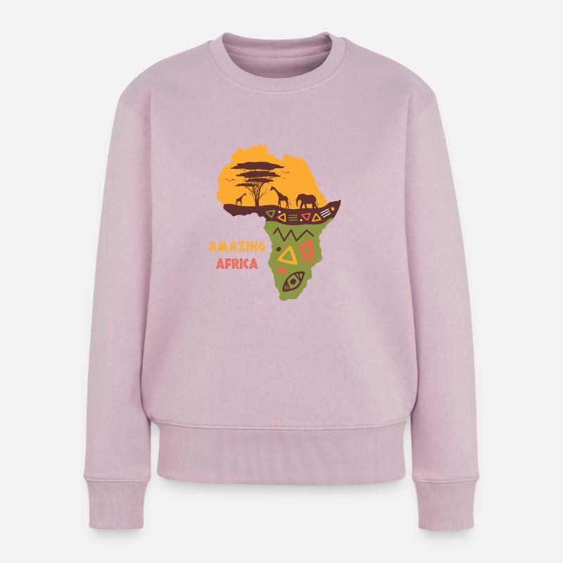 Africa - Frauen Premium Bio Pullover - Altrosa