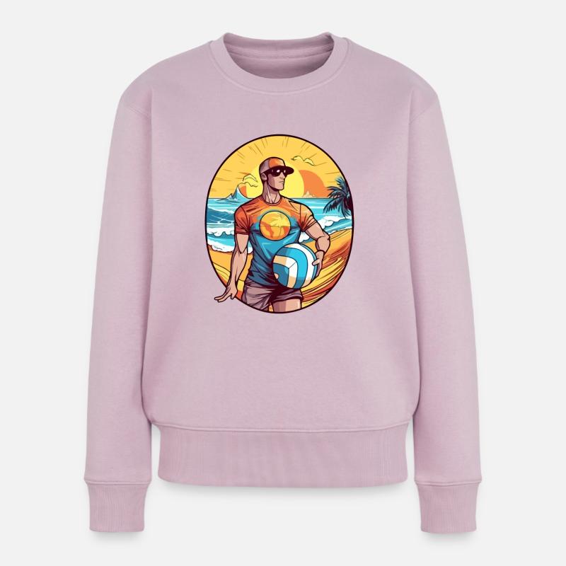 Rod joueur de beach volley - Pull Premium bio Femme - rose poudré