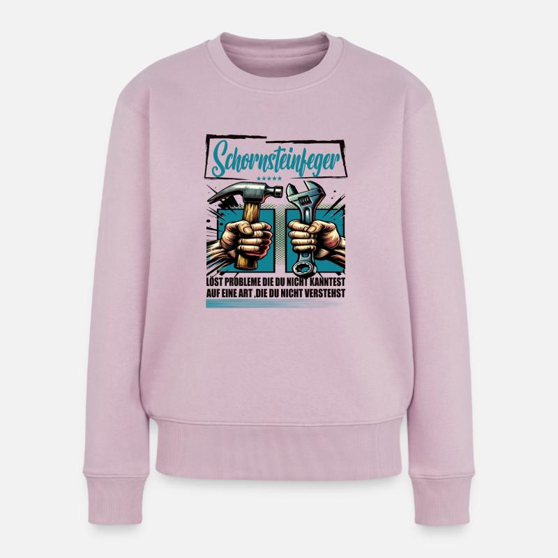Schornsteinfeger Beruf mit lustigen Spruch - Frauen Premium Bio Pullover - Altrosa