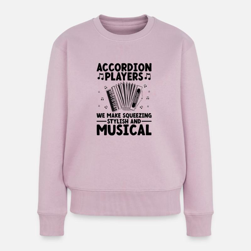 Akkordeonspieler Wir machen Squeezing Stilvoll Und Mu - Frauen Premium Bio Pullover - Altrosa