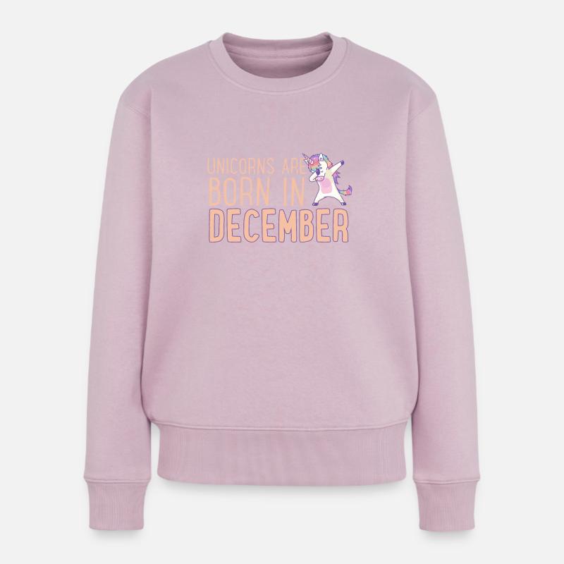 Einhörner werden im Dezember geboren Spaß beim Dabben von Einhörnern - Frauen Premium Bio Pullover - Altrosa