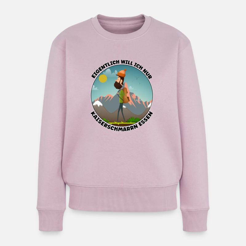 Wandern - eigentlich will ich Kaiserschmarren - Frauen Premium Bio Pullover - Altrosa