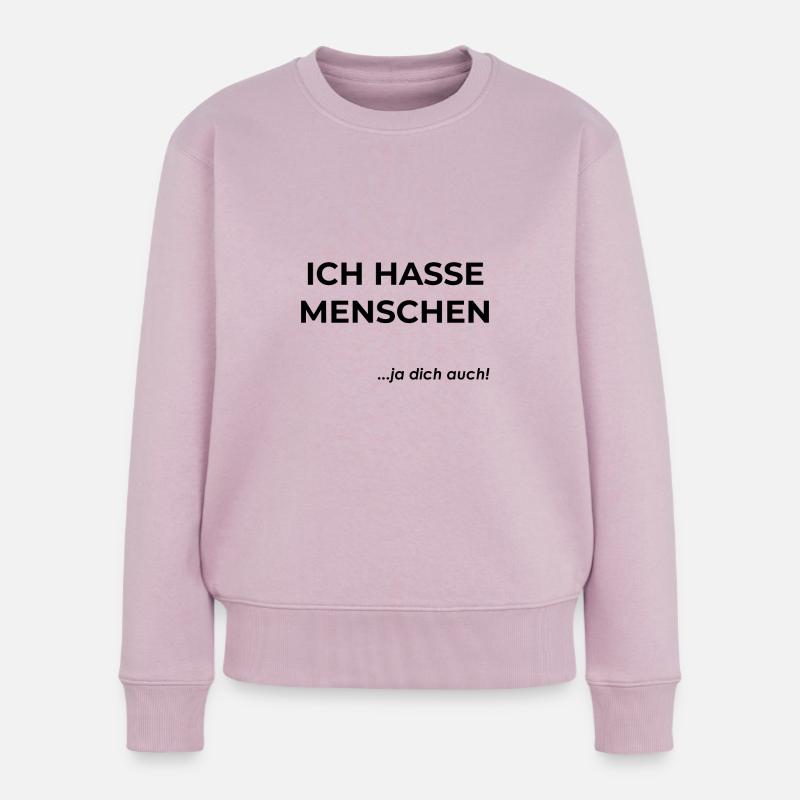 ich hasse Menschen - Frauen Premium Bio Pullover - Altrosa