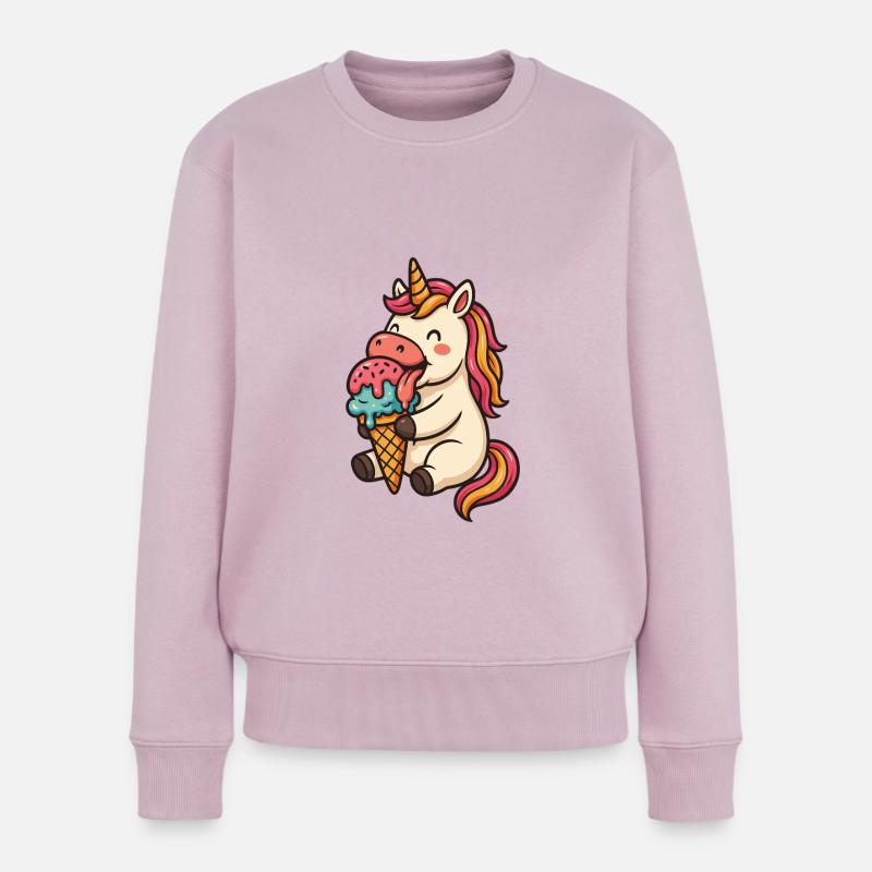 Licorne Crème Glacée Licorne Conception Cadeau - Pull Premium bio Femme - rose poudré