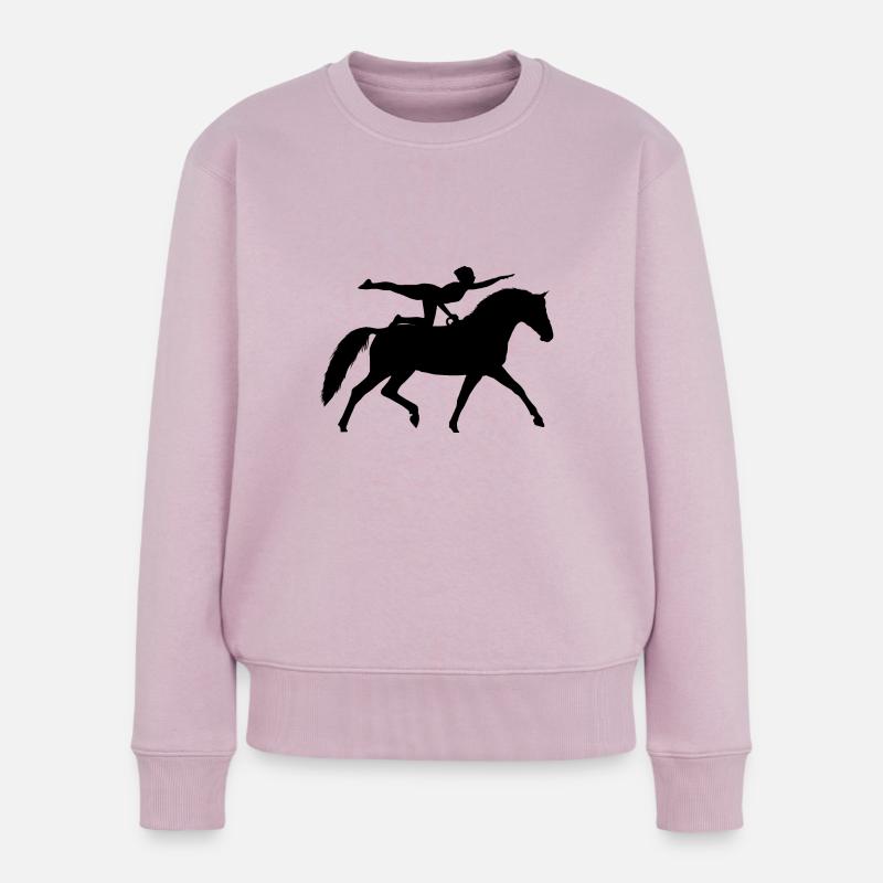Voltigier Pferde Pferdesport Voltigieren - Frauen Premium Bio Pullover - Altrosa