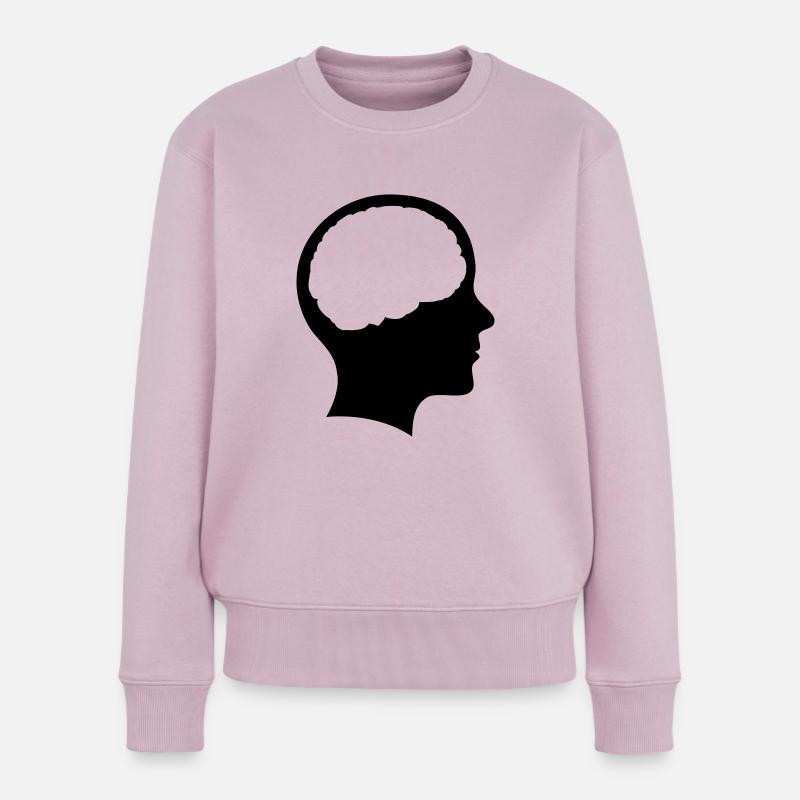 Symbol Kopf mit Hirn - Frauen Premium Bio Pullover - Altrosa