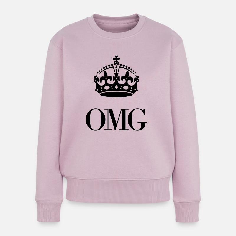 OMG Krone - Frauen Premium Bio Pullover - Altrosa