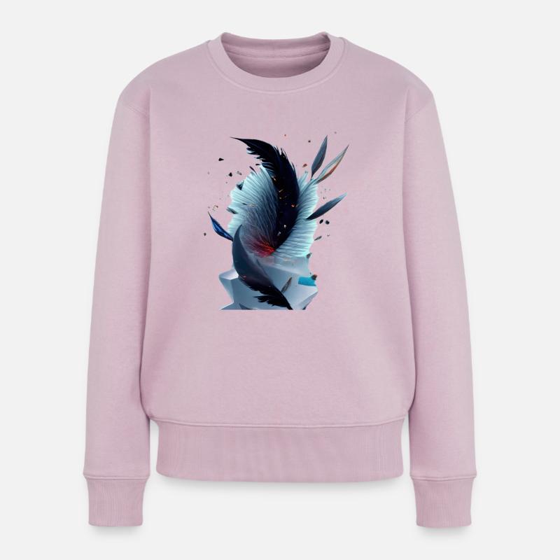 Eis Federn - Frauen Premium Bio Pullover - Altrosa