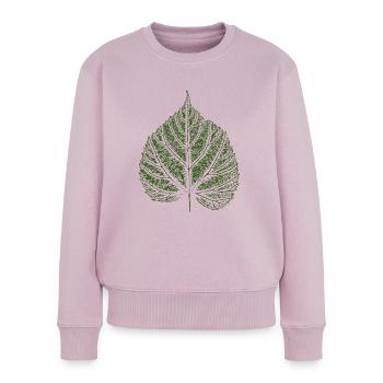 Feuille de tilleul / Feuille de tilleul - Pull Premium bio Femme - rose poudré - Devant - Julia (174cm)