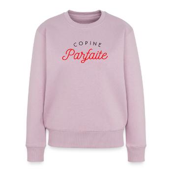 Copine parfaite - Pull Premium bio Femme - rose poudré - Devant - Julia (174cm)