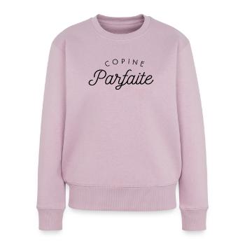 Copine parfaite - Pull Premium bio Femme - rose poudré - Devant - Julia (174cm)