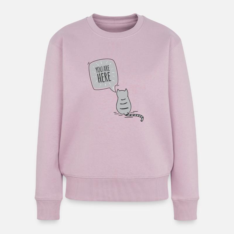Katze - Frauen Premium Bio Pullover - Altrosa
