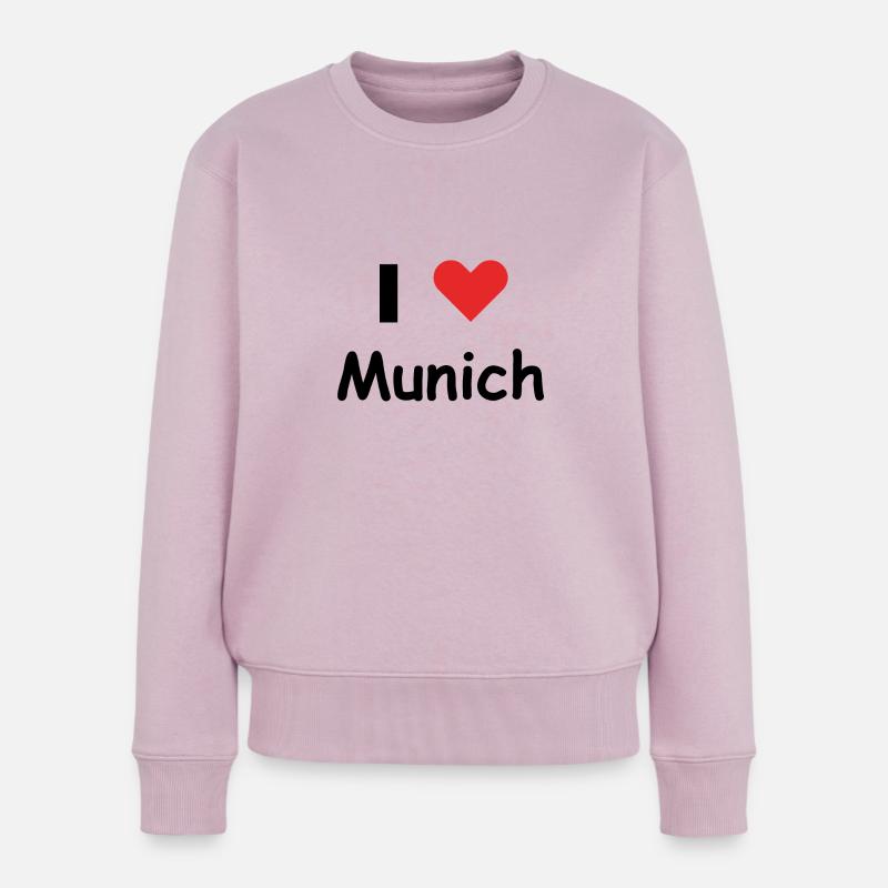 I Love Munich - Frauen Premium Bio Pullover - Altrosa