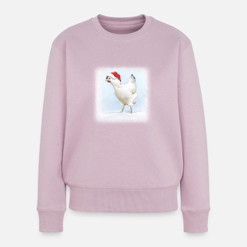 Weihnachtshenne - Frauen Premium Bio Pullover - Altrosa