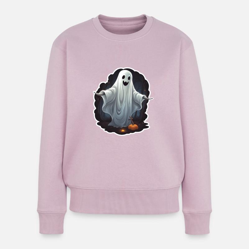 Gespenst Halloween - Frauen Premium Bio Pullover - Altrosa