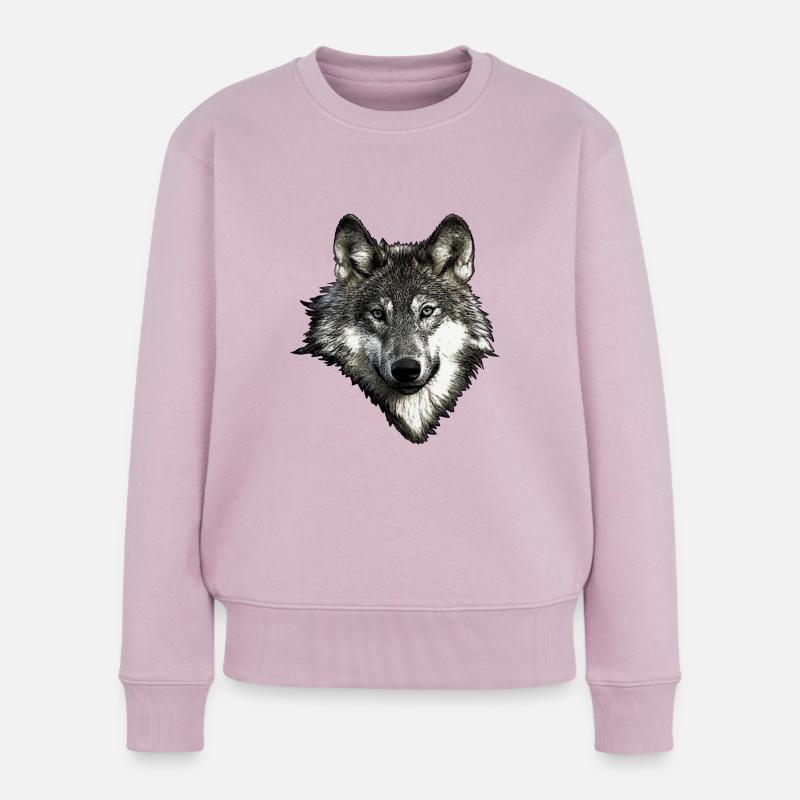 Visage de loup - Pull Premium bio Femme - rose poudré
