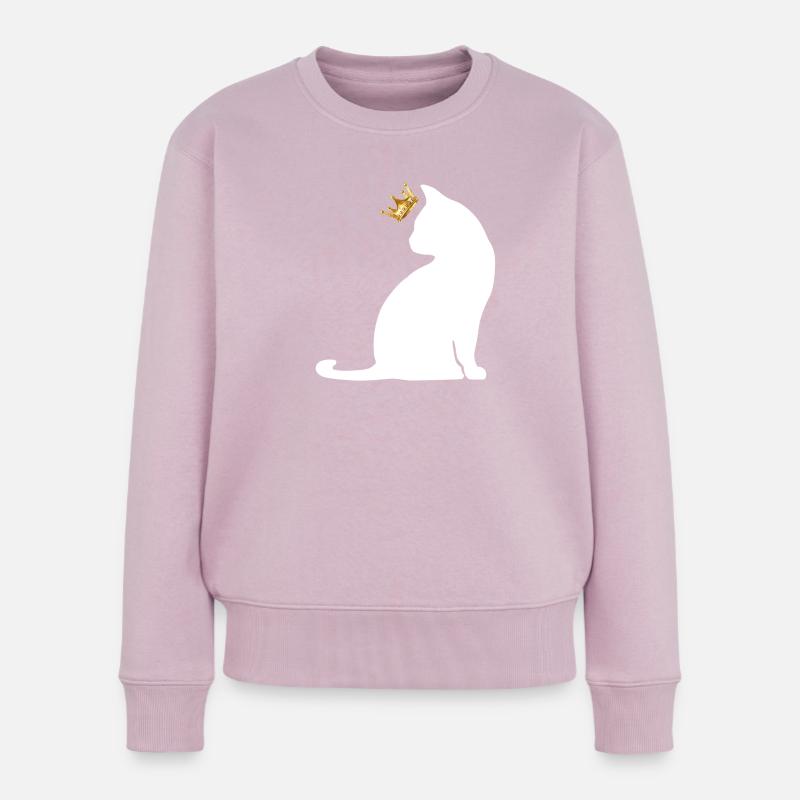 Krone Katze - Frauen Premium Bio Pullover - Altrosa