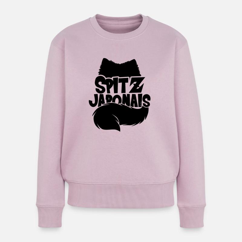 Japanische Spitz Silhouette - Frauen Premium Bio Pullover - Altrosa