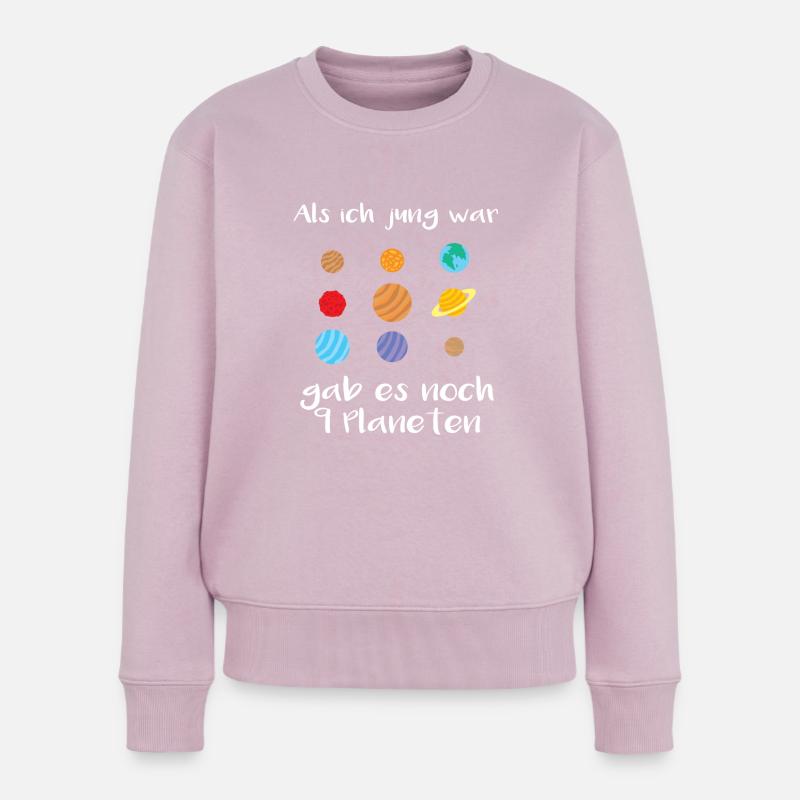 Als ich jung war, gab es noch 9 Planeten - Frauen Premium Bio Pullover - Altrosa