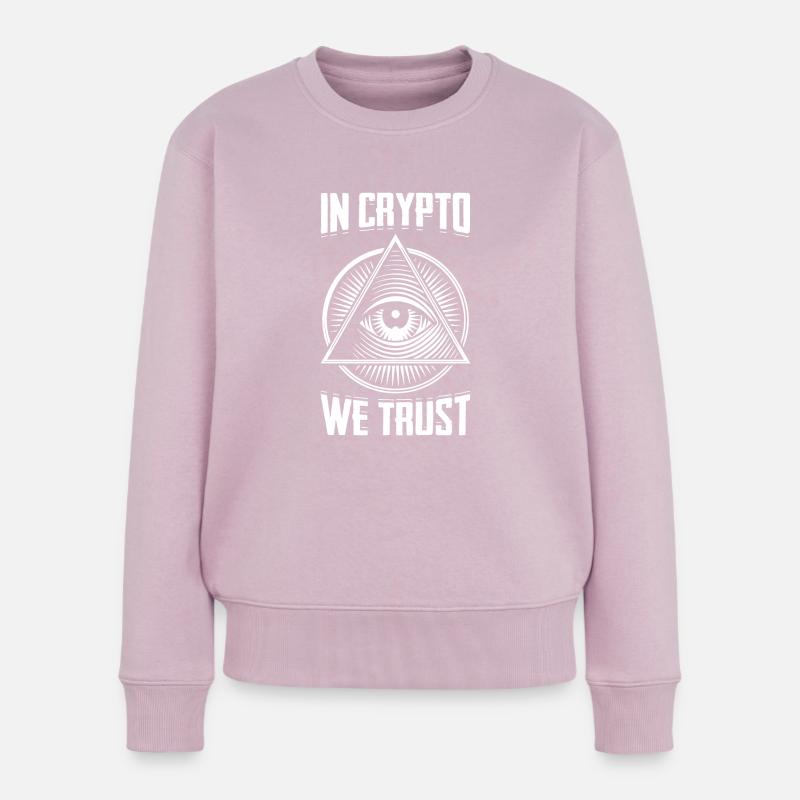 En Crypto Nous faisons confiance à tous - Pull Premium bio Femme - rose poudré