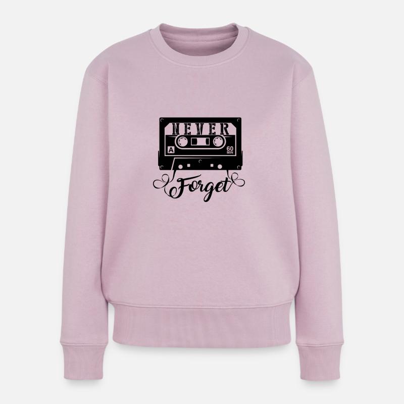 NEVER FORGET - Kassette Retro Geschenk - Frauen Premium Bio Pullover - Altrosa