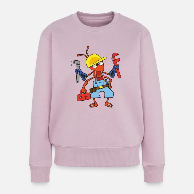 Sanitär Ameise - Frauen Premium Bio Pullover - Altrosa
