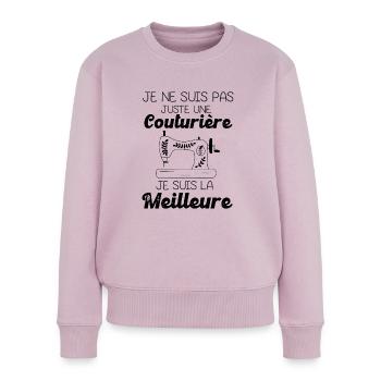 meilleure couturière 2 - Pull Premium bio Femme - rose poudré - Devant - Julia (174cm)