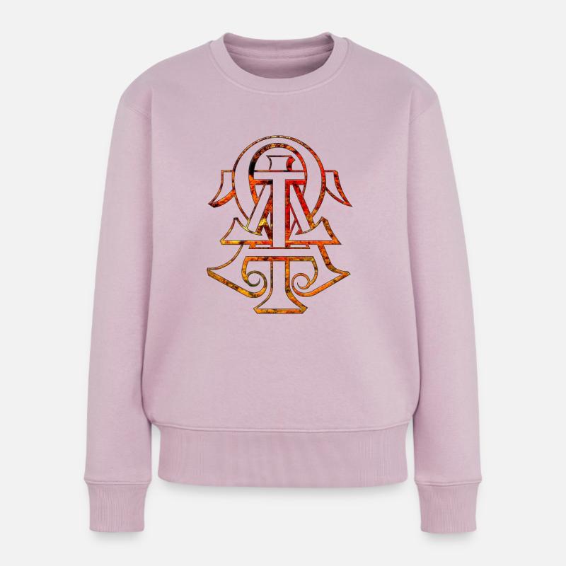 Ich bin Alpha und Omega Jesus Christus Hoffnung Religiös - Frauen Premium Bio Pullover - Altrosa