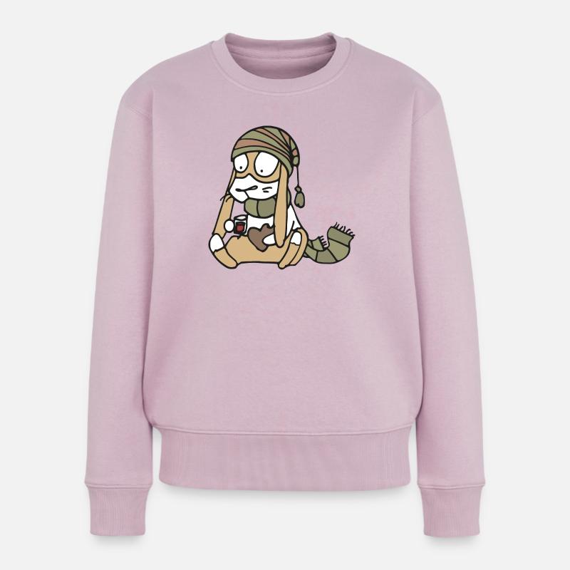 kanin no 3 äter pepparkaka - Frauen Premium Bio Pullover - Altrosa