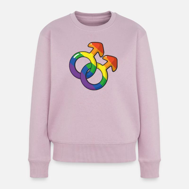Lgtb Mars Symbol Regenbogen - Frauen Premium Bio Pullover - Altrosa