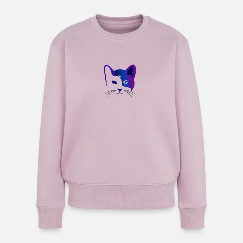 Katze - Frauen Premium Bio Pullover - Altrosa