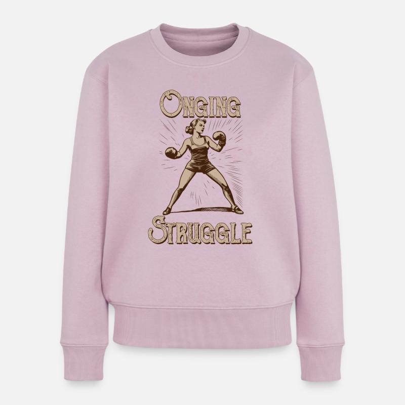 Ständiger Kampf - Frauen Premium Bio Pullover - Altrosa