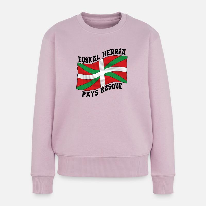 Drapeau Basque Ikurriña - Pull Premium bio Femme - rose poudré