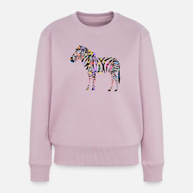 Buntes Zebra - Frauen Premium Bio Pullover - Altrosa